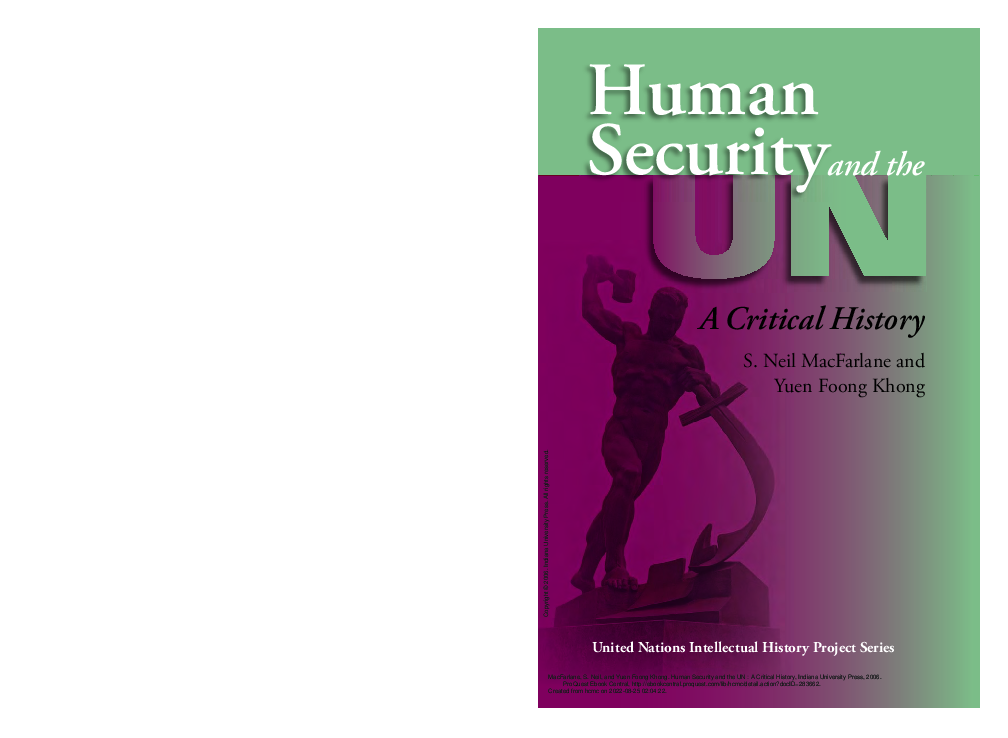 Human security and the UN a critical history