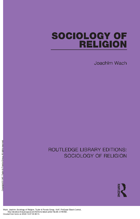 The sociology of religion