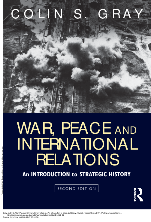 War, peace and international relations an introduction to strategic history
