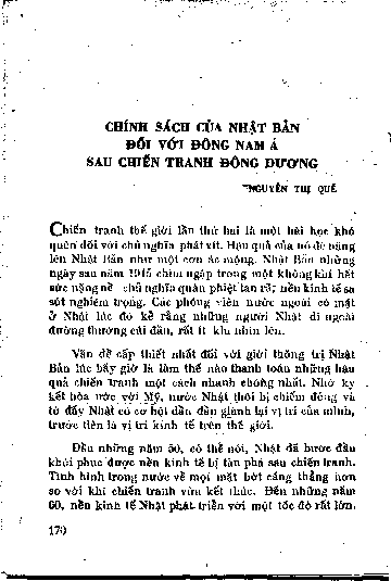 Chính sách của Nhậ t Bản đối với Đông Nam Á sau chiến tranh Đông Dương