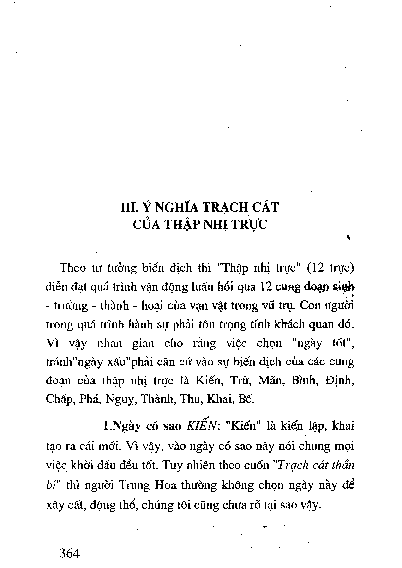 Ý nghĩa trạch cát của Thậ p nhị trực
