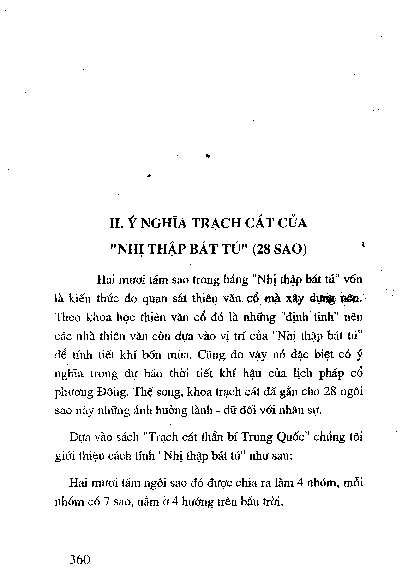 Ý nghĩa trạch cát củaNhị thậ p bát tú( 28 sao )