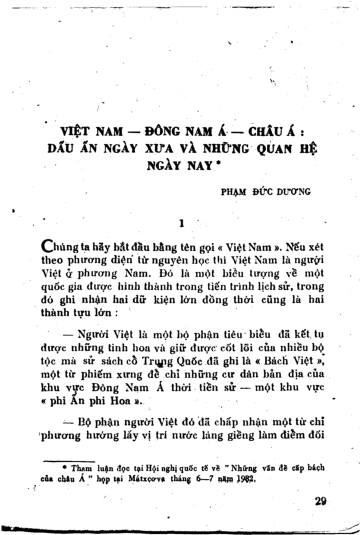 Việt Nam - Đông Nam Á - Châu Á Dấu ấn ngày xưa và những quan hệ ngày nay