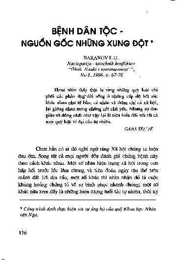 Bệnh dân tộc - nguồn gốc những xung đột