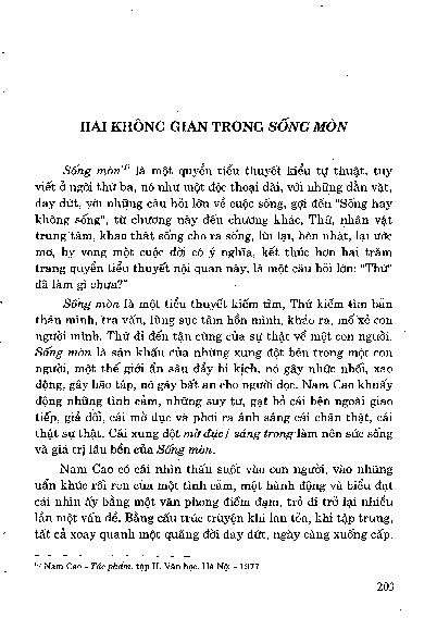 Hai không gian trong Sống mòn