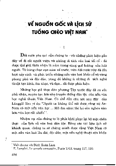 Về nguồn gốc và lịch sử tuồng chèo Việt Nam