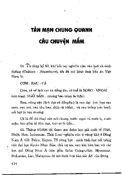 Tản mạn chung quanh câu chuyện mắm