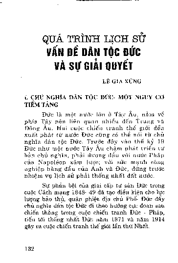 Quá trình lịch sử vấn đề dân tộc Đức và sự giải quyết