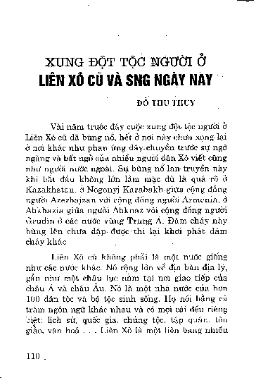Xung đột tộc người ở Liên Xô cũ và SNG ngày nay