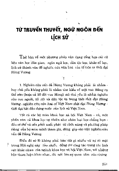 Từ truyền thuyết, ngữ ngôn đến lịch sử