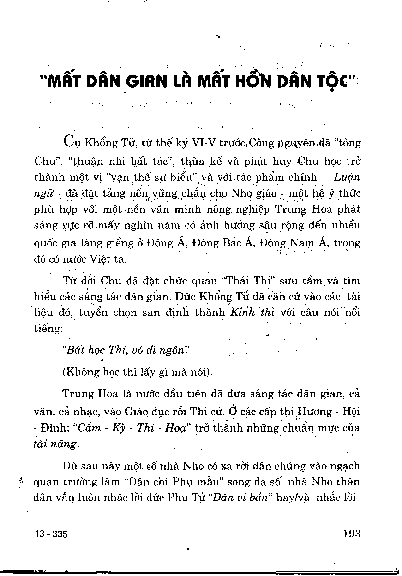 Mất dân gian là mất hồn dân tộc