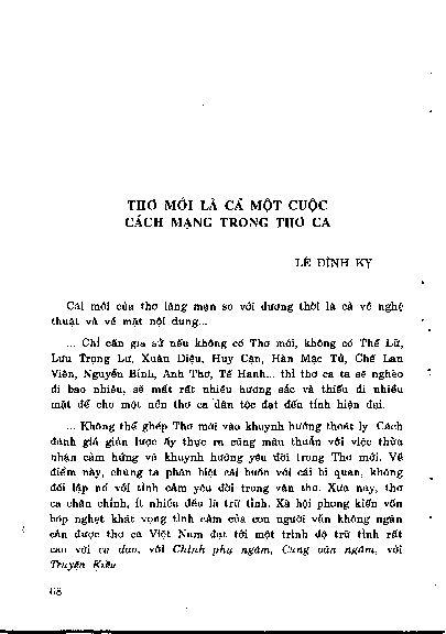 Thơ mới là cả một cuộc cách mạng trong thơ ca