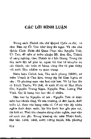 Các lời bình luậ n