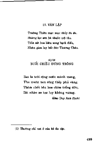Vãn lậ p ( Buổi chiều đứng trông )