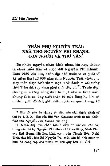 Thân phụ Nguyễn Trãi Nhà thơ Nguyễn Phi Khanh, con người và thơ văn