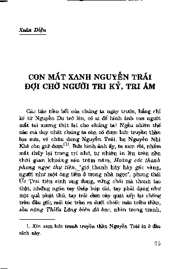 Con mắt xanh Nguyễn Trãi đợi chờ người tri kỷ, tri âm