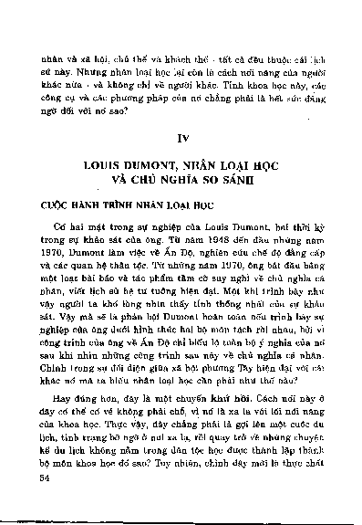 Louis Dumont, nhân loại học và chủ nghĩa so sánh