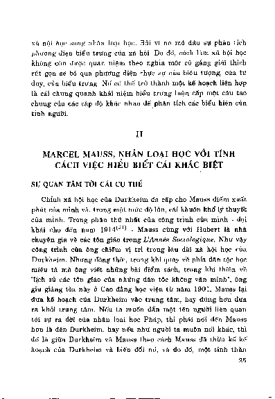 Marcel Mauss, nhân loại học với tính cách việc hiểu biết cái khác biệt