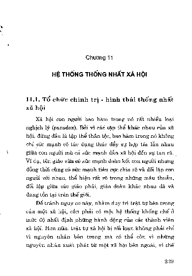 Chương 11 Hệ thống thống nhất xã hội