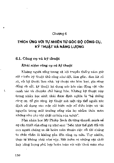 Chương 6 Thích ứng với tự nhiên từ góc độ công cụ, kỹ thuậ t và năng lượng