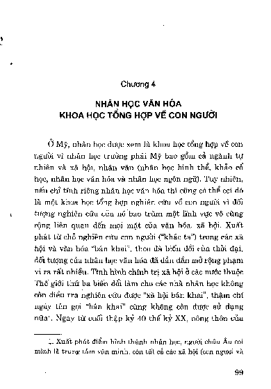 Chương 4 Nhân học văn hoá - Khoa học tổng hợp về con người