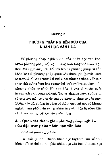 Chương 3 Phương pháp nghiên cứu của nhân học văn hoá
