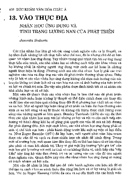 Vào thực địa nhân học ứng dụng và tình trạng lưỡng nan của phát triển