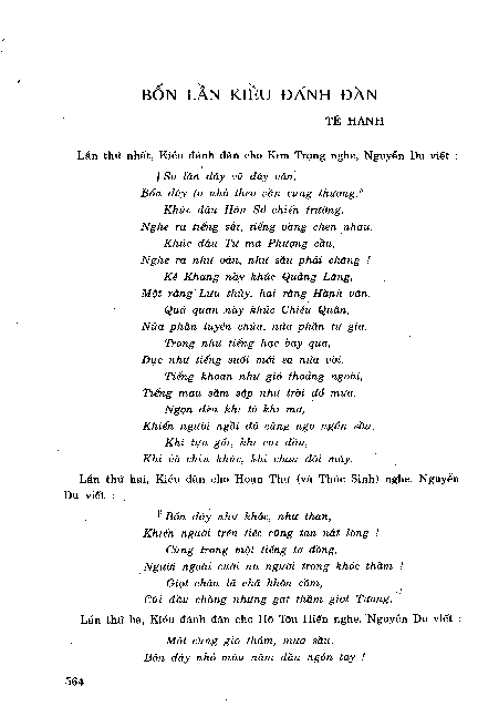 Bốn lần Kiều đánh đàn