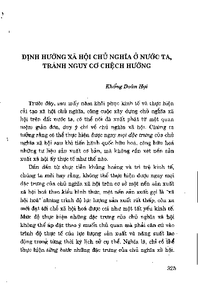 Định hướng xã hội chủ nghĩa ở nước ta, tránh nguy cơ chệch hướng