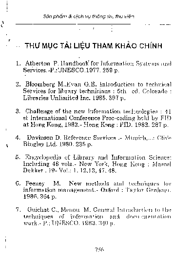 Thư mục tài liệu tham khảo chính