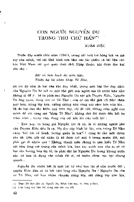Con người Nguyễn Du trong thơ chữ Hán