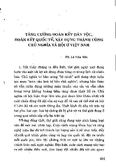 Tăng cường đoàn kết dân tộc, đoàn kết quốc tế, xây dựng thành công chủ nghĩa xã hội ở Việt Nam