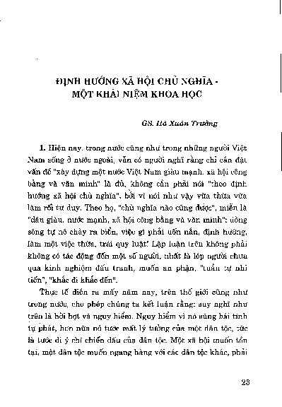 Định hướng xã hội chủ nghĩa - một khái niệm khoa học