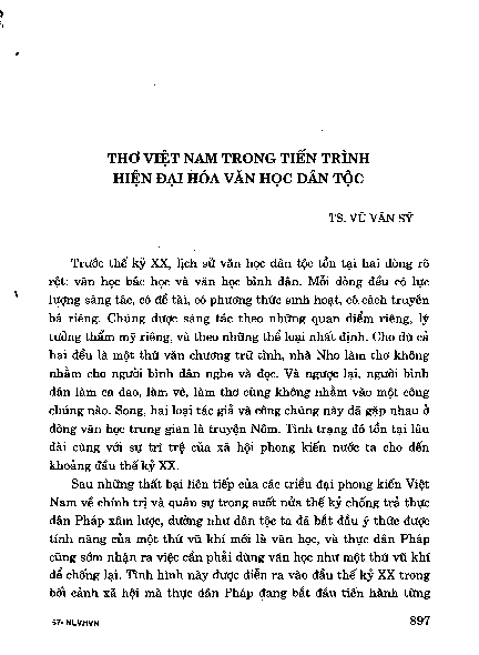 Thơ Việt Nam trong tiến trình hiện đại hoá văn học dân tộc