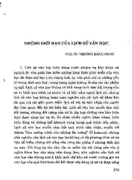 Những giới hạn của lịch sử văn học
