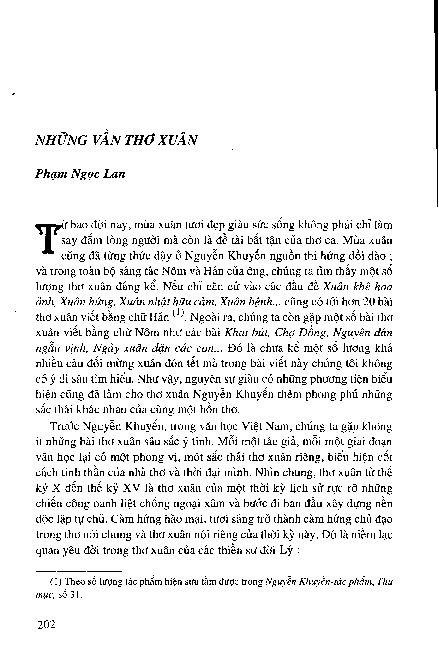 Những vần thơ xuân
