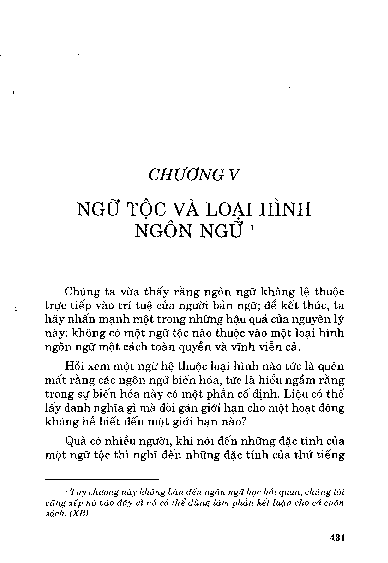 Chương V Ngữ tộc và loại hình ngôn ngữ