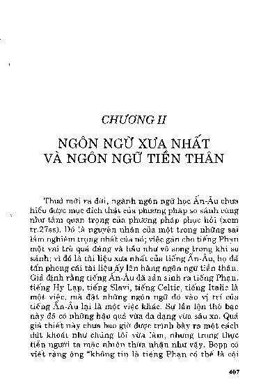 Chương II Ngôn ngữ xưa nhất và ngôn ngữ tiền thân