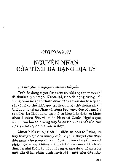 Chương III Nguyên nhân của tính đa dạng địa lý