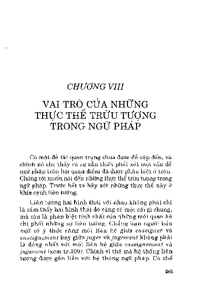 Chương VIII Vai trò của những thực thể trừu tượng trong ngữ pháp