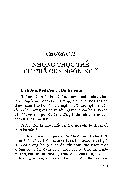 Chương II Những thực thể cụ thể của ngôn ngữ