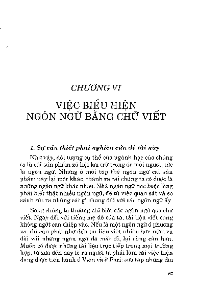 Chương VI Việc biểu hiện ngôn ngữ bằng chữ viết