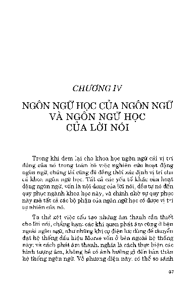 Chương IV Ngôn ngữ học của ngôn ngữ và ngôn ngữ học của lời nói