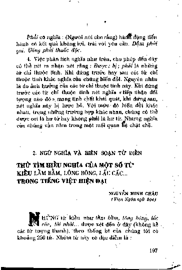 Thử tìm hiểu nghĩa của một số từ kiểu lẩm bẩm, lông bông, lấc cấc... trong tiếng Việt hiện đại