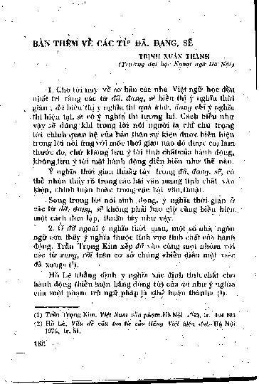 Bàn thêm về các từ đã, đang, sẽ