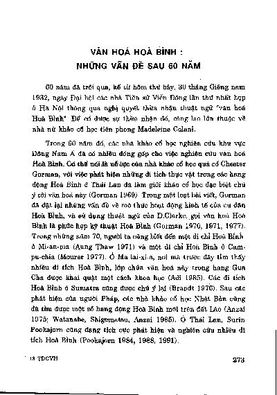 Văn hoá Hoà Bình Những vấn đề sau 60 năm