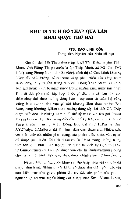 Khi di tích Gò Tháp qua lần khai quậ t thứ hai