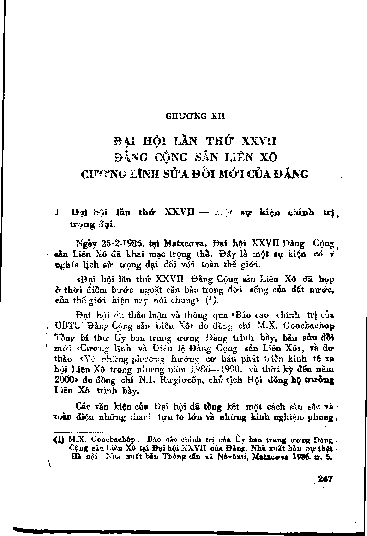 Chương XII Đại hội lần thứ XXVII Đảng Cộng sản Liên Xô - Cương lĩnh sửa đổi mới của Đảng
