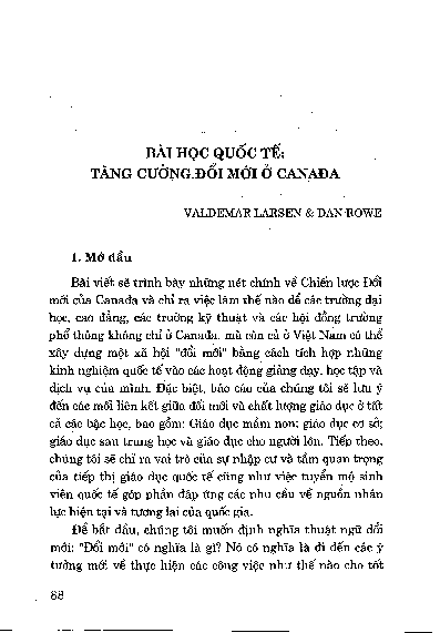Bài học quốc tế Tăng cường đổi mới ở Canađa