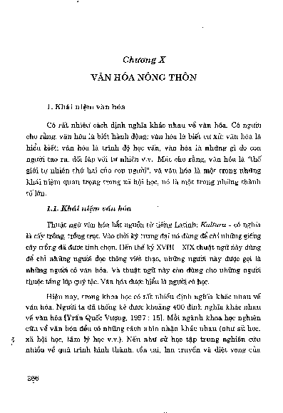 Chương X Văn hoá nông thôn